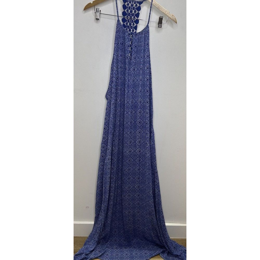 En Creme Maxi Sundress Size Small blue Color 100% Rayon